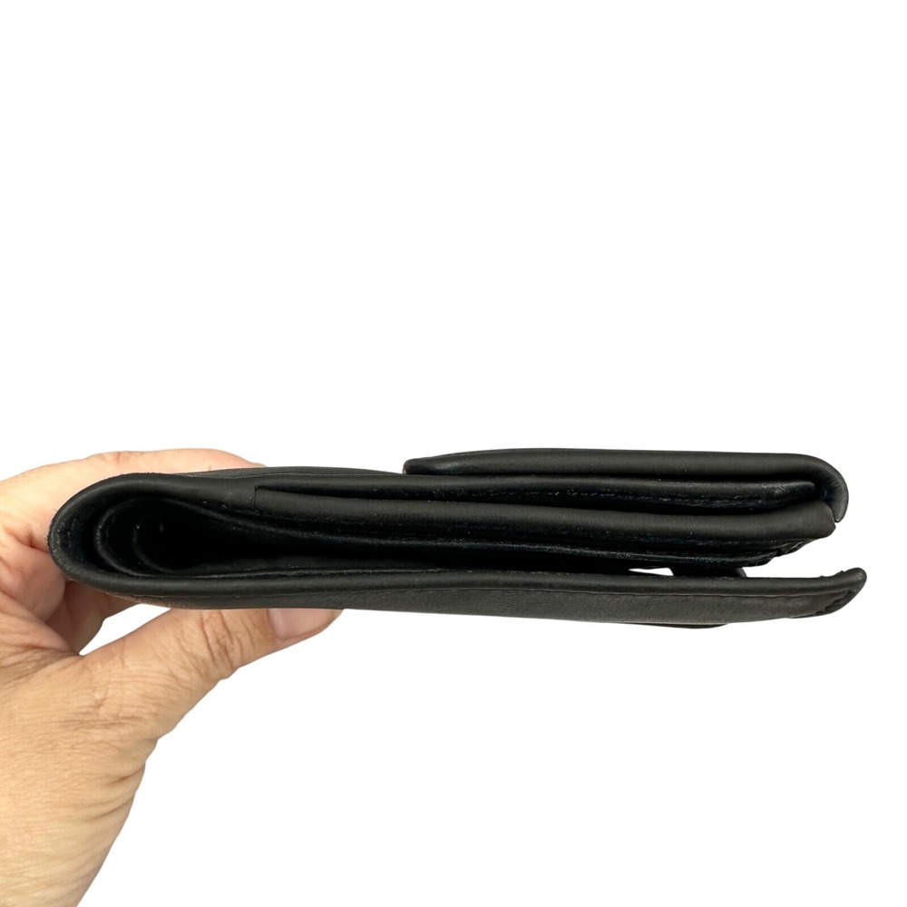 Gucci Bamboo Wallet Black Leather Bifold Snap Closure Card Holder, Used - Picture 3 of 16